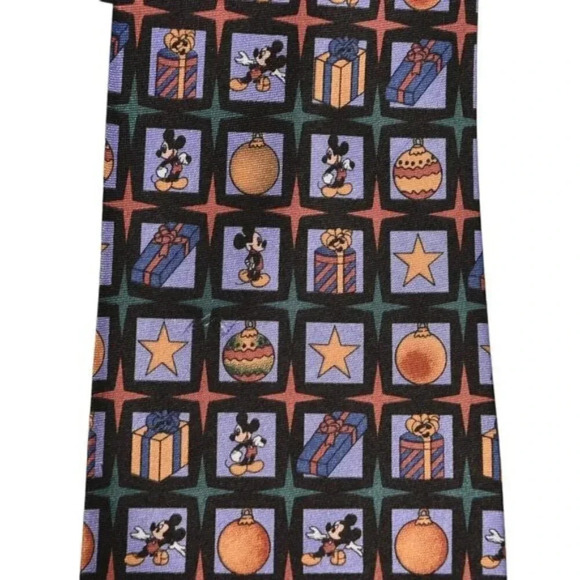 Vintage Disney Unlimited  Mickey Mouse Christmas Neck Tie Holiday - Picture 3 of 8